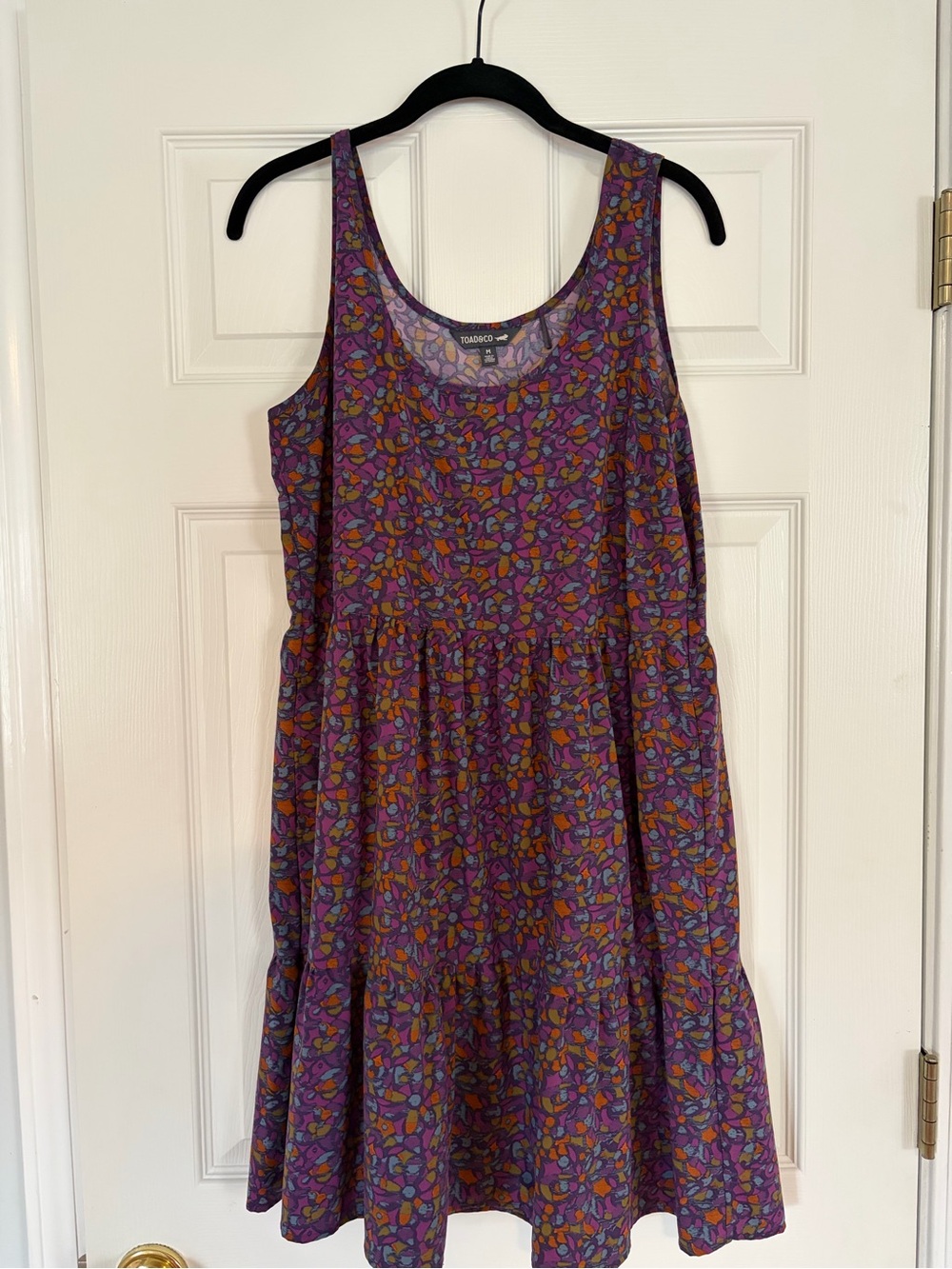 Toad&Co Purple Floral Tank Dress with Pockets